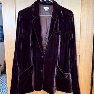 Sundance Velvet Blazer in Deep Burgundy